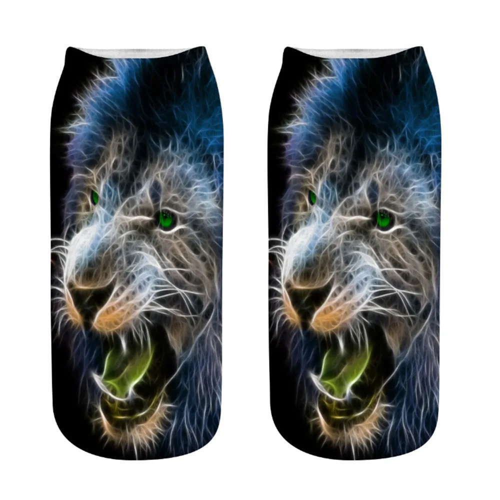 Носки Calcetines модные Осенние зимние милые с 3d принтом кота тигра для женщин и