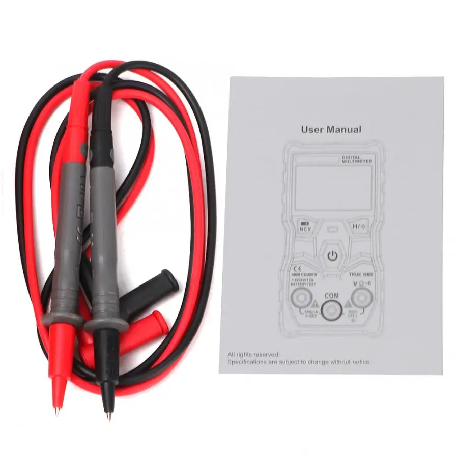 V02A ABS + PVC Измерительный Цифровой мультиметр 4000 отсчетов профессиональный тестер