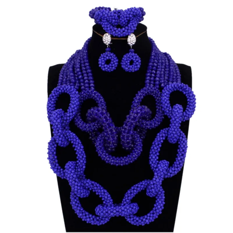 4 UJewelry Модные Свадебные украшения наборы для невесты королевский синий Цепочки и