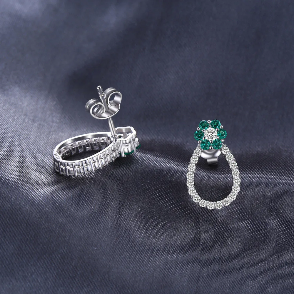 Jewelrypalace 1 т цветок Форма создания Изумрудный Серьги-гвоздики для Для женщин 925
