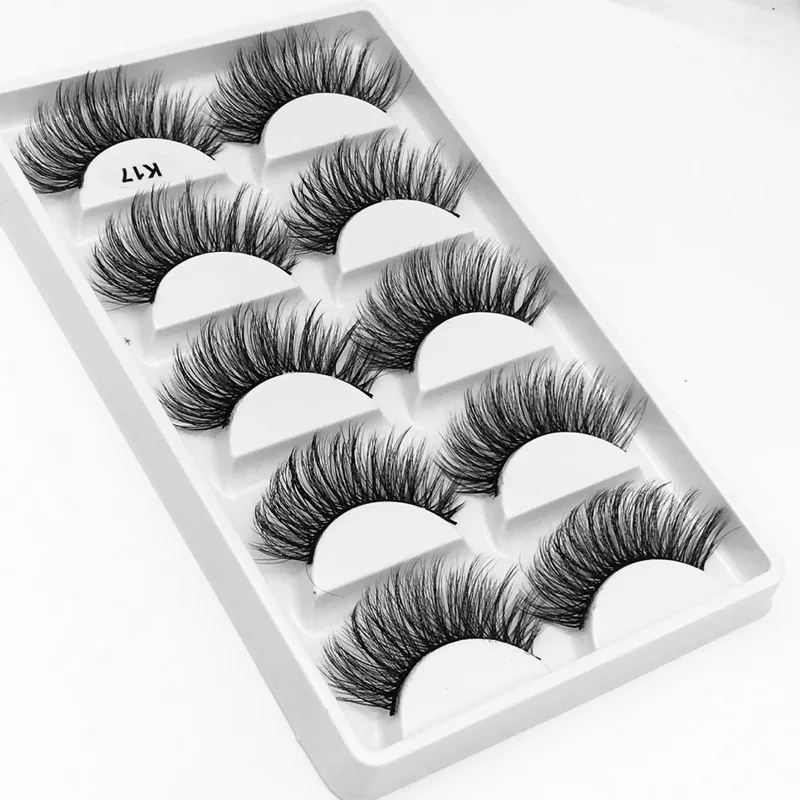 NEW 5 pairs mink eyelashes natural false 3D lashes makeup soft fake eyelash extension hand made eyeashes | Красота и здоровье