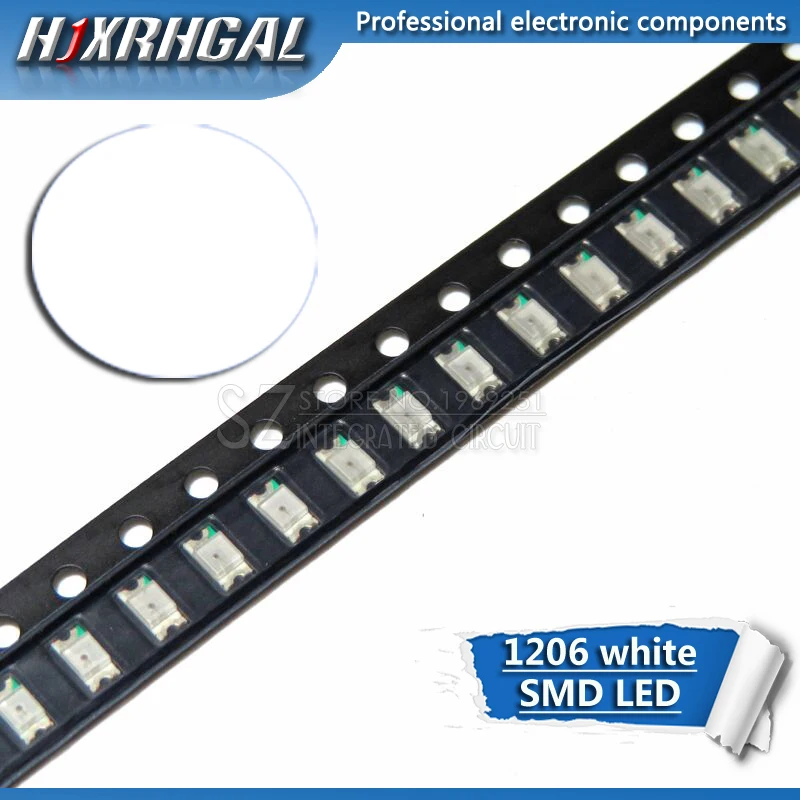 100 шт. белые 1206 SMD светодиодные диоды новые и оригинальные hjxrhgal - купить по