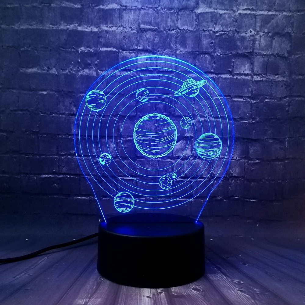 Новинка 2019 3D USB СВЕТОДИОДНЫЙ светильник Universe Nine Planet Trails Goble акриловый сенсорный