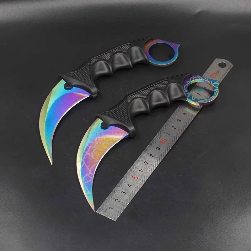 Нож керамбит CS GO с фиксированным лезвием тактический тренировочный резец для