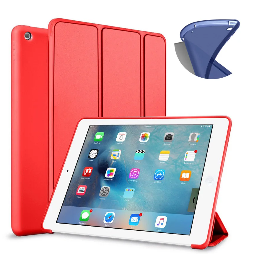 Флип 9 7 ''чехол для планшета iPad Air 1 2 чехол умный флип-Стенд мягкий TPU A1474 A1566