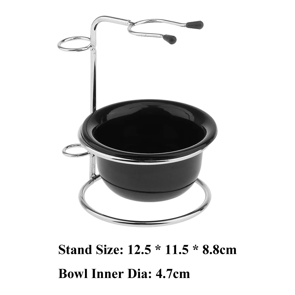 2 in 1 Silver Stainless Steel Shaving Tools Stand Holder with Acrylic Brushes Bowl Mug Kit | Красота и здоровье