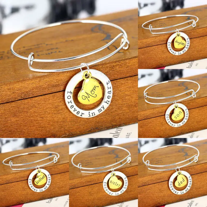Новые очаровательные браслеты для папы мамы дедушки сердца навсегда в моем