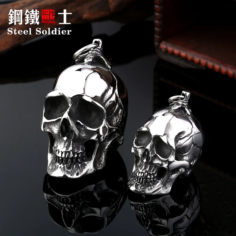 Мужская подвеска в виде черепа из нержавеющей стали|steel soldier|stainless steel skull pendantmens