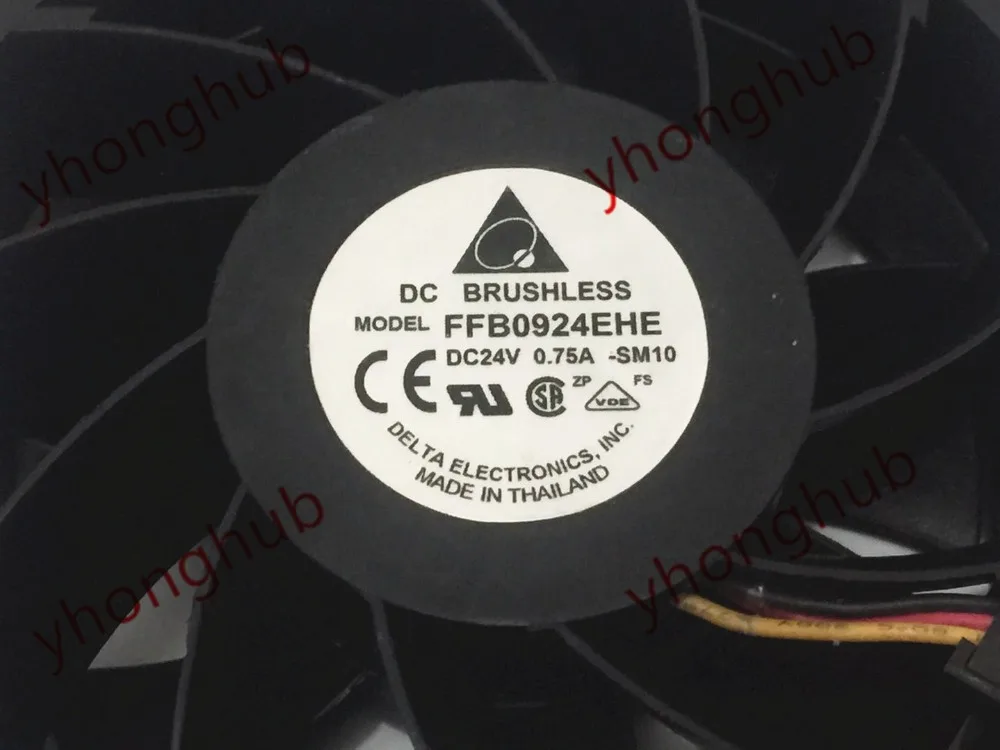 Delta Electronics FFB0924EHE SM10 DC 24V 0.75A защитного стекла 92x92x38 мм версия 3 провода Сервер
