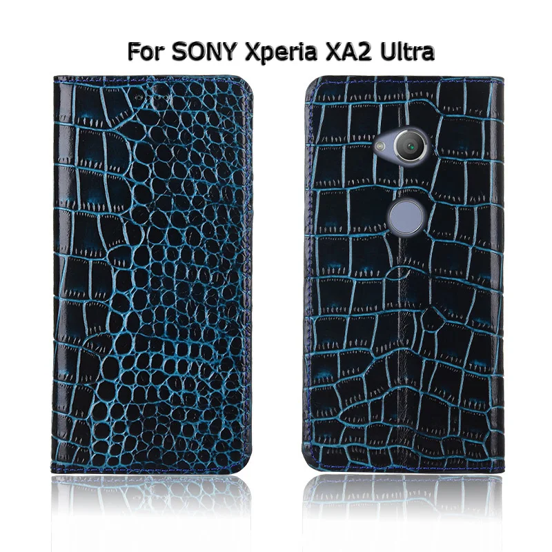 Крокодиловая текстура чехол для телефона чехол для SONY Xperia XA XA1 XA2 XA3 Plus ультра Натуральная Воловья кожа флип Стенд чехол для телефона сумка
