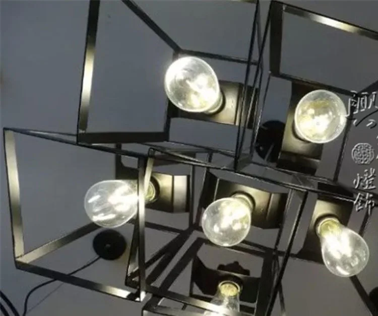 Современный минималистичный кубический подвесной светильник с рамкой простой