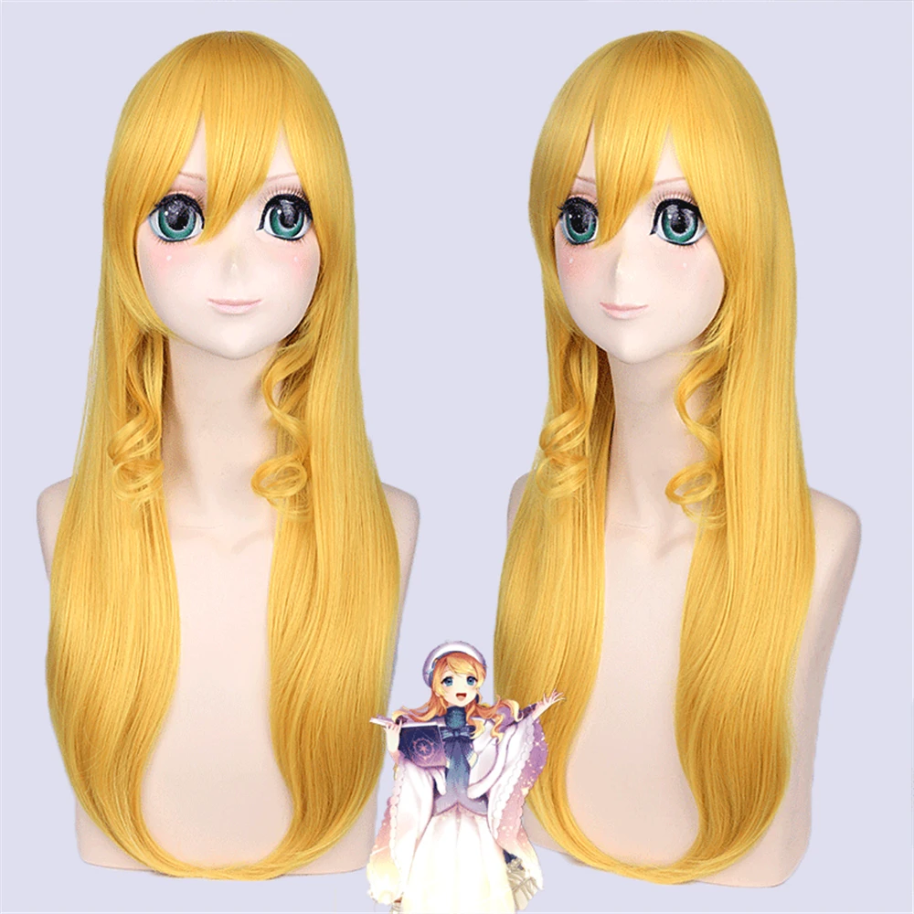 

Лидер продаж, LoveLive Ayase Eli, челка, длинные волосы, золотой парик, костюм на Хэллоуин, аниме, унисекс, косплей
