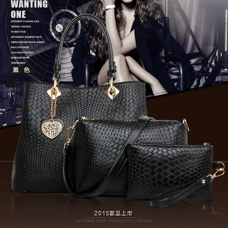 2017 Роскошные модные женские туфли сумка-мессенджер сумки кожаные 3 шт./компл.