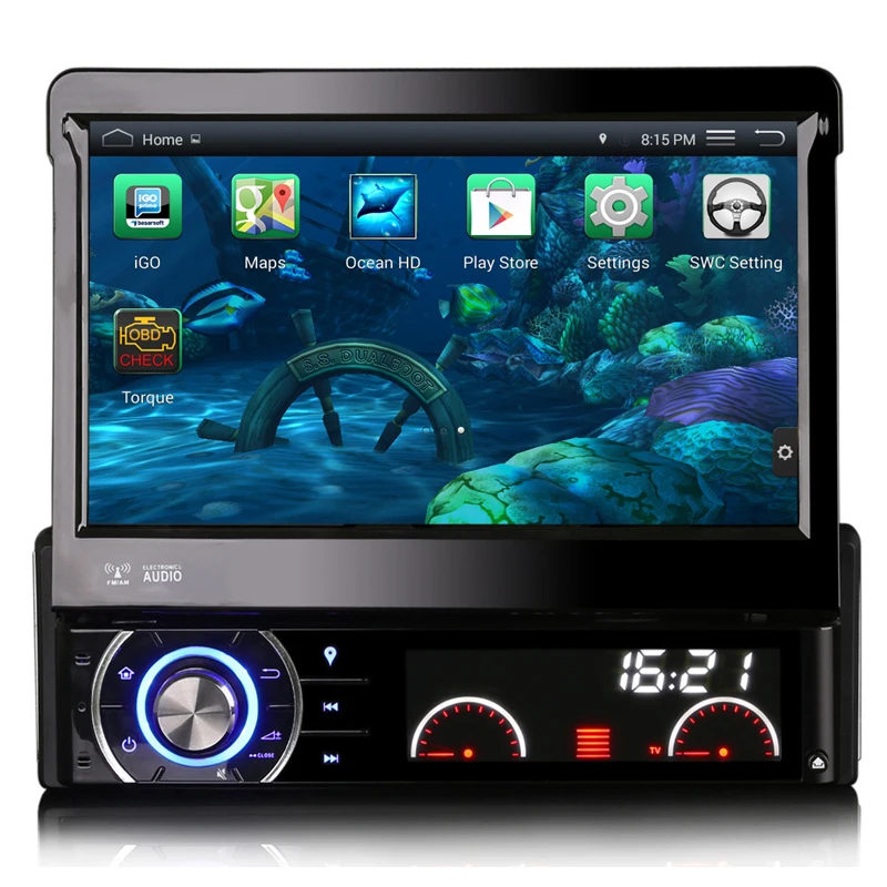 7 дюймов 1024*600 Android 1 DIN автомобильный DVD плеер GPS навигация один din автомобильное радио стерео Bluetooth управление