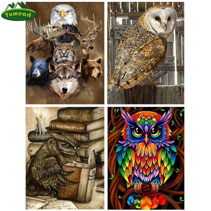Картина для рукоделия YUMEART алмазная живопись волк медведь лось олень Орел