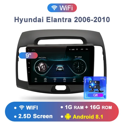 Junsun 2 Din мультимедийный видео плеер Android 8,1 gps навигация радио 4G для hyundai Elantra HD 2006 2007 2008 2009 2010 без dvd - Цвет: WIFI for Elantra
