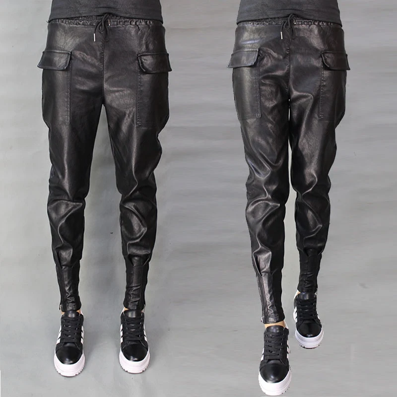 Высококачественные Новые весенние и осенние женские брюки из искусственной кожи