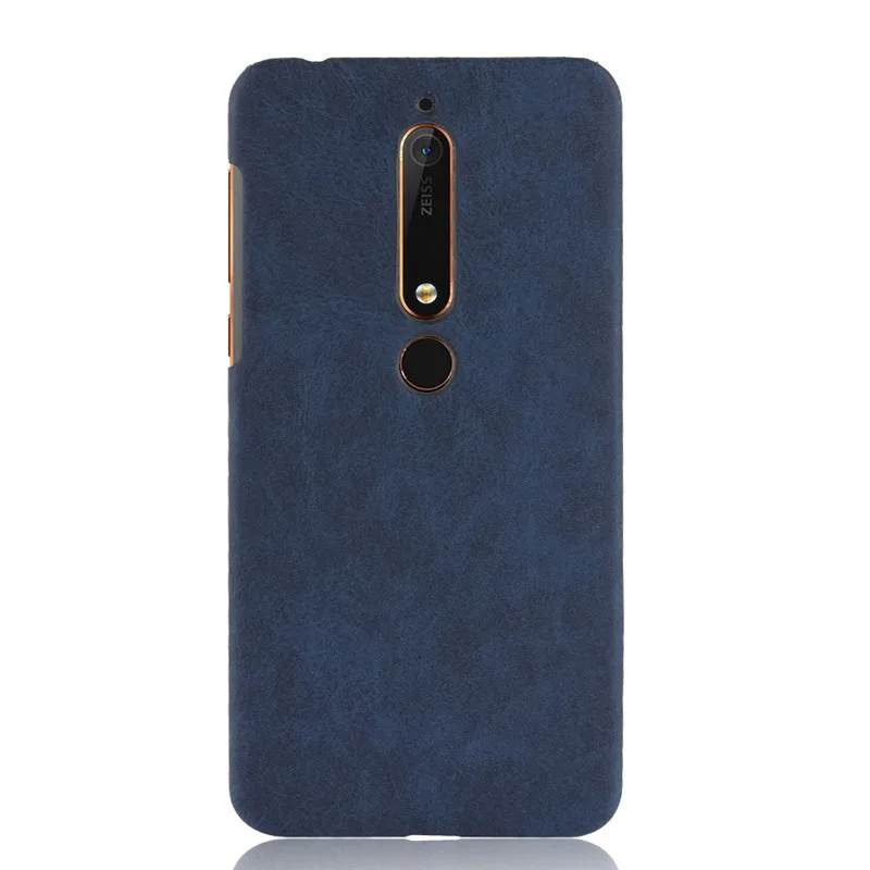 For Nokia 6 2018 Case 6.1 5.5 Plastic Hard PU Leather Phone TA-1043 TA-1068 Back Cover |