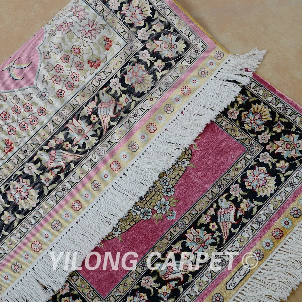 Иранский шелковый ковер Yilong 2 'x 3' Молитвенный Ковер изысканный красный