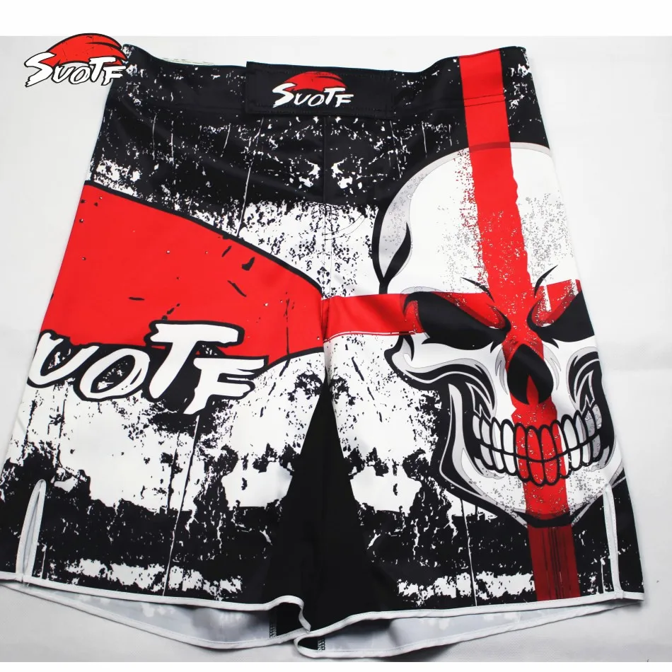 SUOTF M XXXL Skull Pro MMA Fight короткие шорты Muay Thai для кикбоксинга гелевые клетчатые штаны