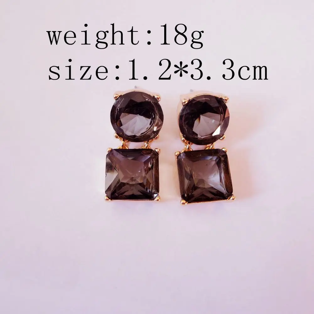

One Round One Square Sweet Fashion Party Earring Stud