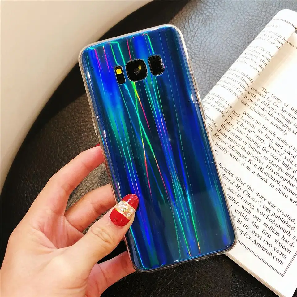 Aurora laser Phone Cases For Samsung Galaxy S8 S9 S10 Plus S10E XiaoMi 9 8 SE A2 A1 RedMi 6 Pro 6A S2 Note 7 Cover Soft TPU Case |