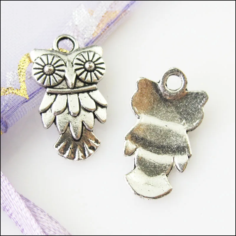 Новый 25 шт. Тибетский серебристый цвет животного Сова чары птиц Подвески