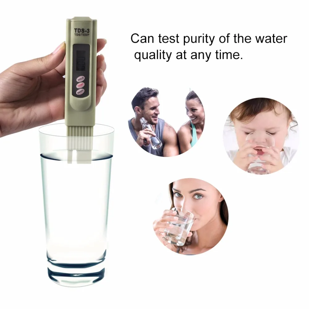 Тестер воды TDS цифровой ЖК дисплей измеритель чистоты воды|Измерители pH| |