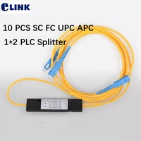 10 pcs 12 plc splitter fiber optics with scupc scapc fcupc fcapc connector abs box 3 0mm yellow cable ftth coupler factory