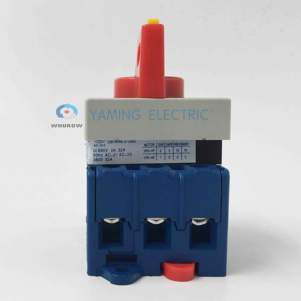 Изолирующий переключатель вкл./выкл. 32 а 3-фазный поворотный кулачковый главный