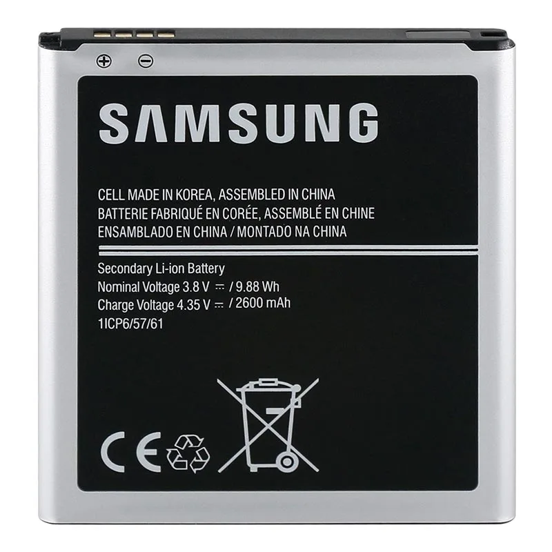 Оригинальный samsung Батарея для Grand Prime G530 G530H G530F G530FZ G530Y J320 G550 J3 (2018) J2 премьер-2600 мА/ч