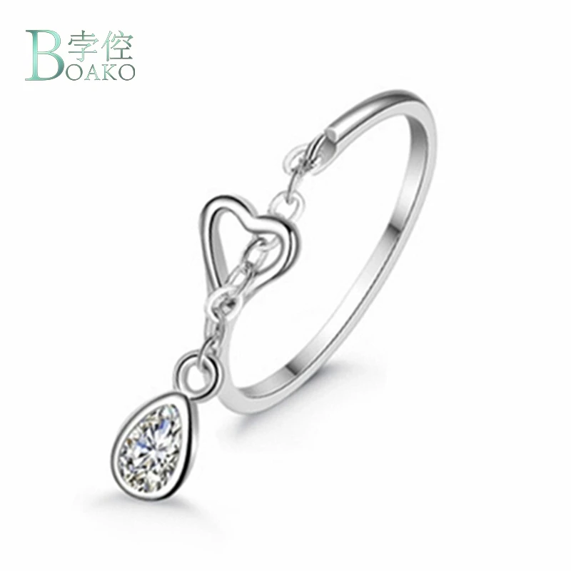 Женское кольцо с подвеской BOAKO Forever Lover в виде капли воды свадебные брендовые