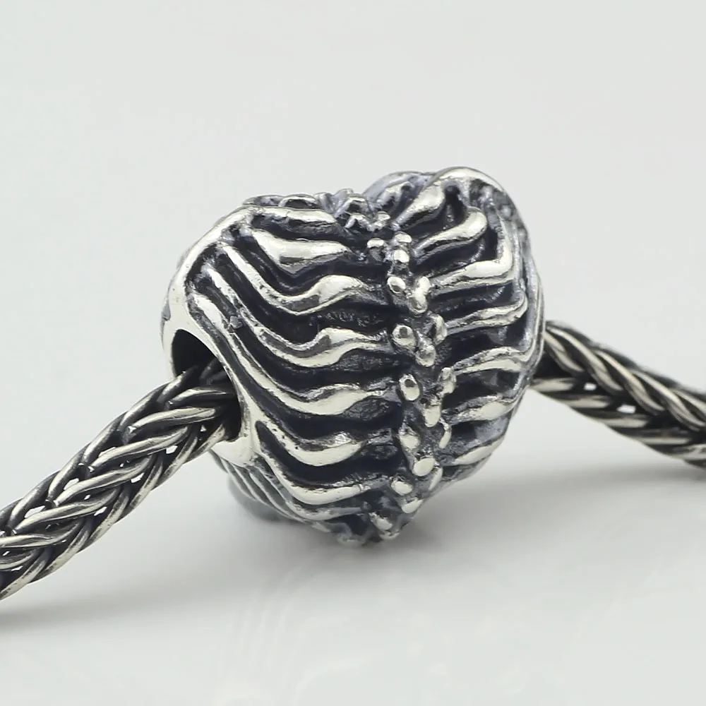 Beads Hunter 925 Sterling Silver Vintage style made of old craft bone heart silver beads | Украшения и аксессуары