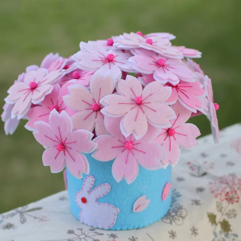 Faker Sakura в горшке фетровая аппликация комплект орнаментов шитье искусство Войлок