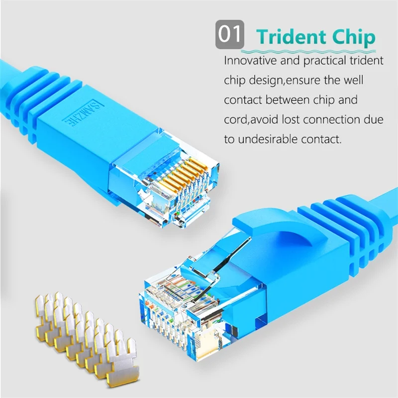 Плоский Ethernet Кабель SAMZHE RJ45 lan cat6 плоский сетевой кабель 1000 Мбит/с Cato для