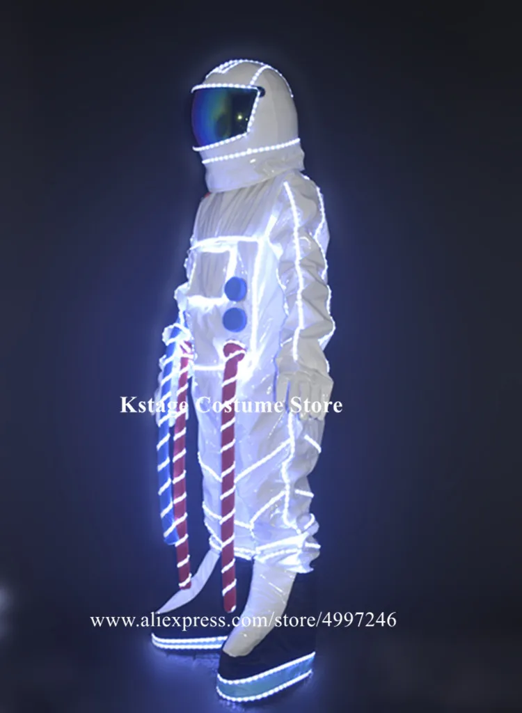 KS77 Party cosplay ballroom dance led costumes luminous robot men suit astronaut show perform outfits dj wear RGB colorful cloth | Дом и сад