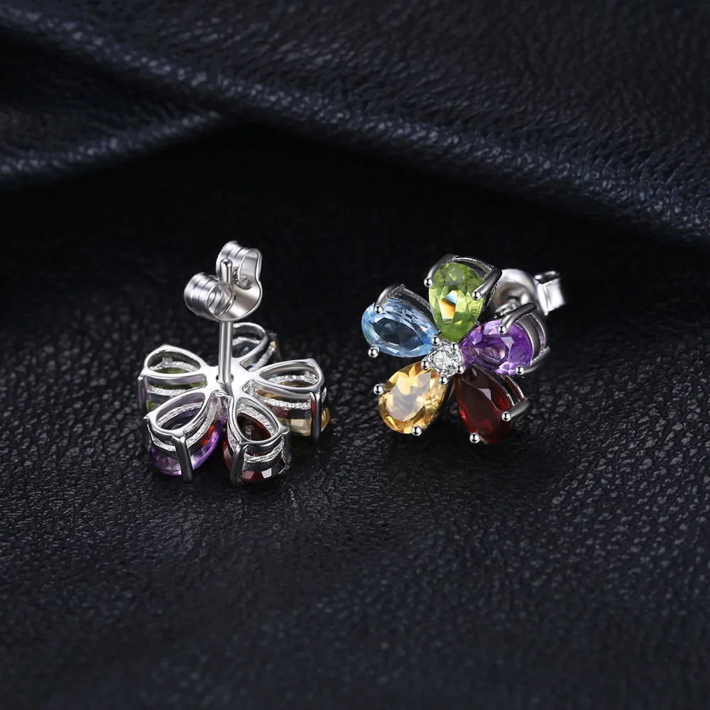 JewelryPalace цветок 4.3ct многоцветный Природный аметист цитрин гранат перидот голубой