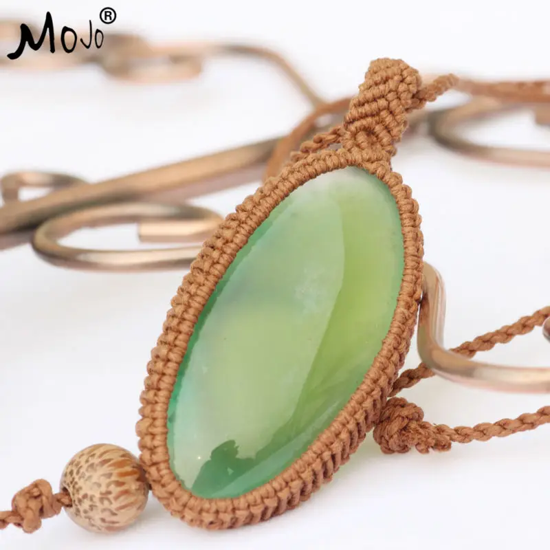 Green Carnelian Pendant Handmade Fashion Ethnic Boho Tibetan Jewelry Necklace Chokers Necklaces for Women MJ-STN011 | Украшения и