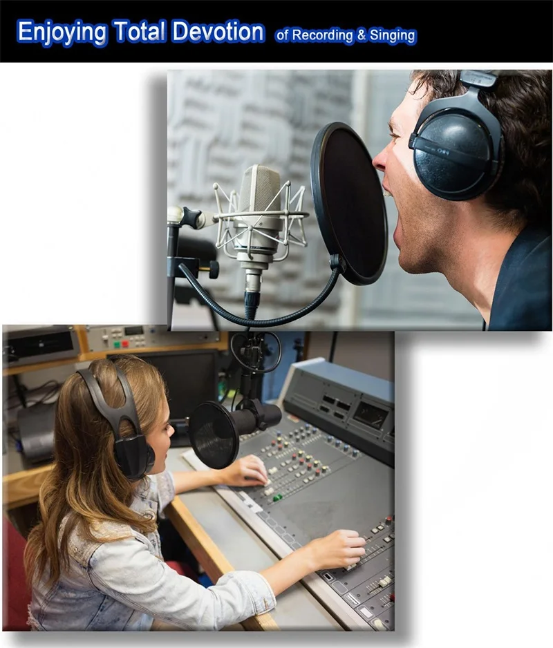 BM800 Double professional singing recording radio microphone anti - spray filter net support | Электроника