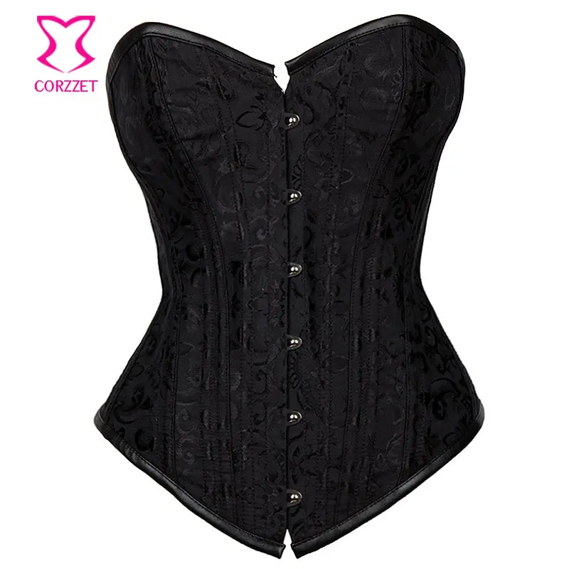 Черный корсет эротический сексуальные корсеты и бюстье со стальными косточками