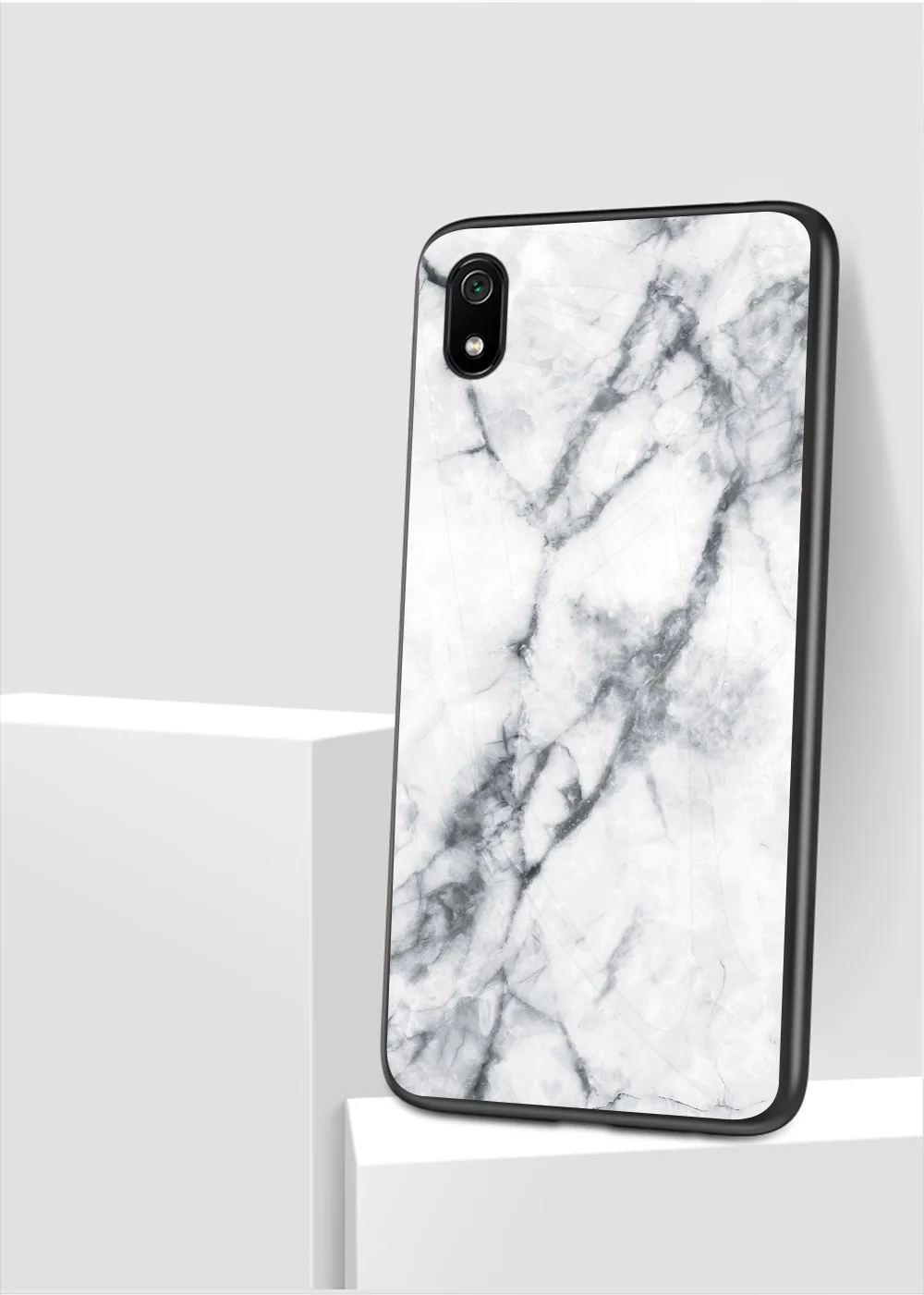 Для Xiaomi Redmi 7A чехол из мраморного глянцевого закаленного стекла Мягкий Силиконовый противоударный жесткий чехол для телефона Xiomi Redmi 7 Redmi7 6,26"