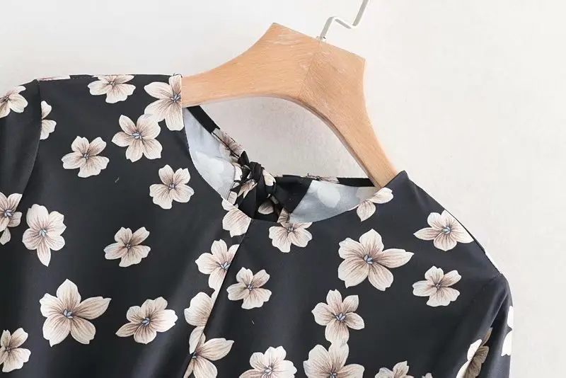 2019 Новое Женское винтажное цветочное принтованное эластичная резинка на талии