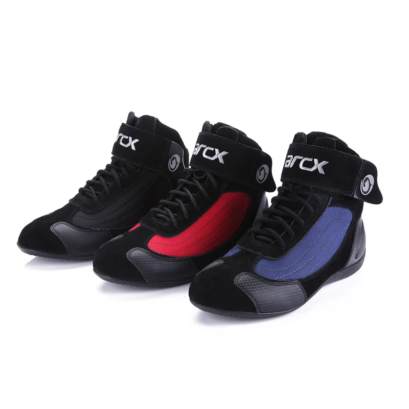 

ARCX Motorcycle Short Boots Men Summer Breathable Shoes Street Moto Motorbike Motocross Chopper Cow Leather Winter Racing Boots