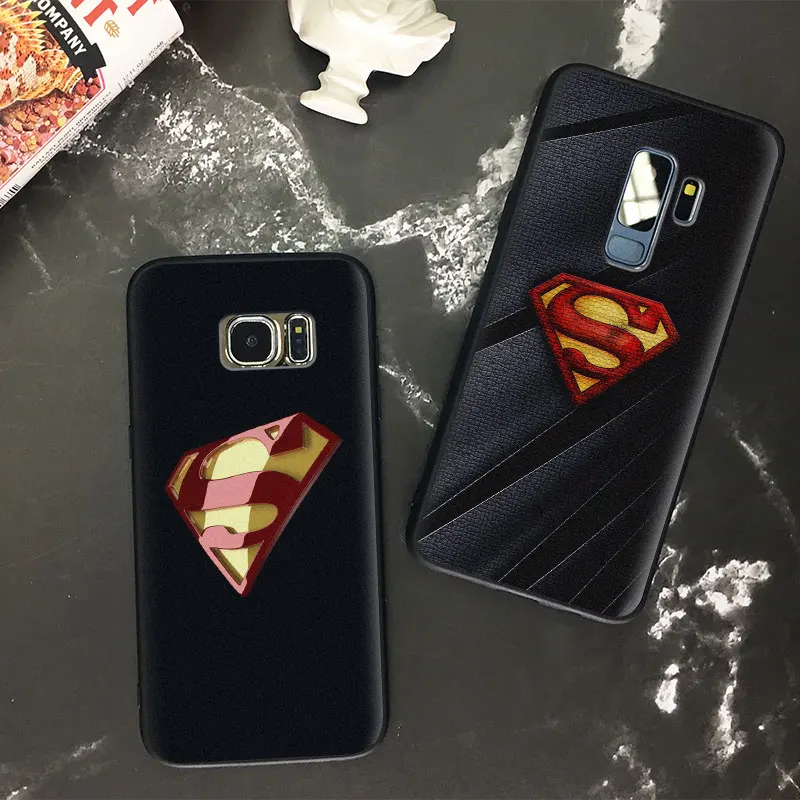 Символ Супермена DC закаленное стекло Мягкий силиконовый чехол для телефона samsung Galaxy S7 Edge S8 S9 S10e S10 Plus Note 8 9 10 PLUS