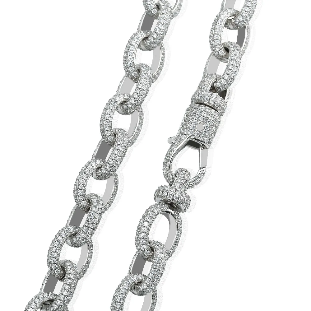 15 мм ширина персонализированные мужские витые звенья цепи ожерелье Iced Out Bling AAA+ CZ камни хип хоп Золото Серебро Цвет цепи ювелирные изделия