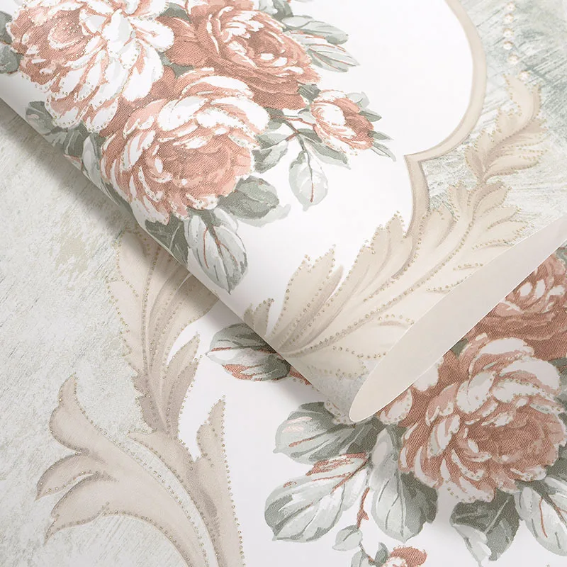 Американский синий цветок обои ретро стиль 3d темно-синий живой Европейский синие