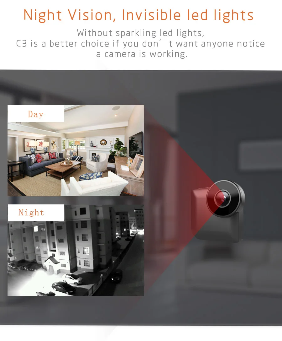1080p Мини HD камера Веб со встроенным аккумулятором WIFI Поддержка TF карты ночное