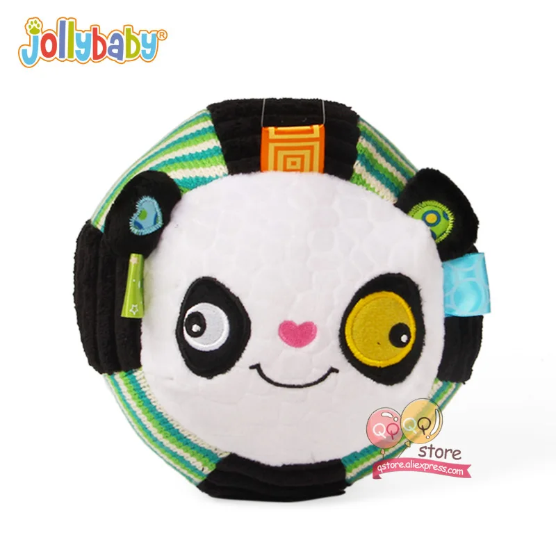Panda NO Box Jollybaby плюшевые мягкие детские шарики развивающие игрушки мягкие животные погремушка комфорт обучения чувство для детей 0-12 месяцев подарок - Цвет: Panda NO Box
