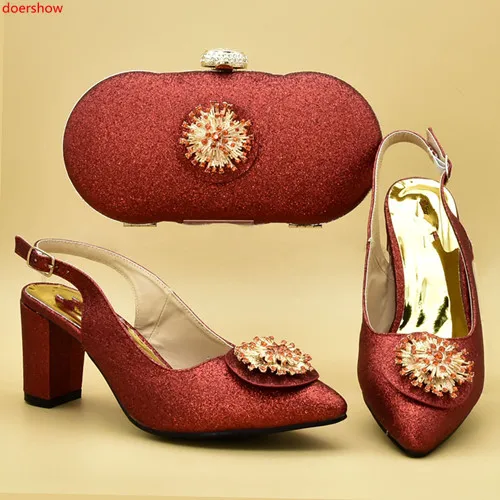 Doershow Итальянские женские туфли и сумки подходящие к комплекту нигерийская обувь