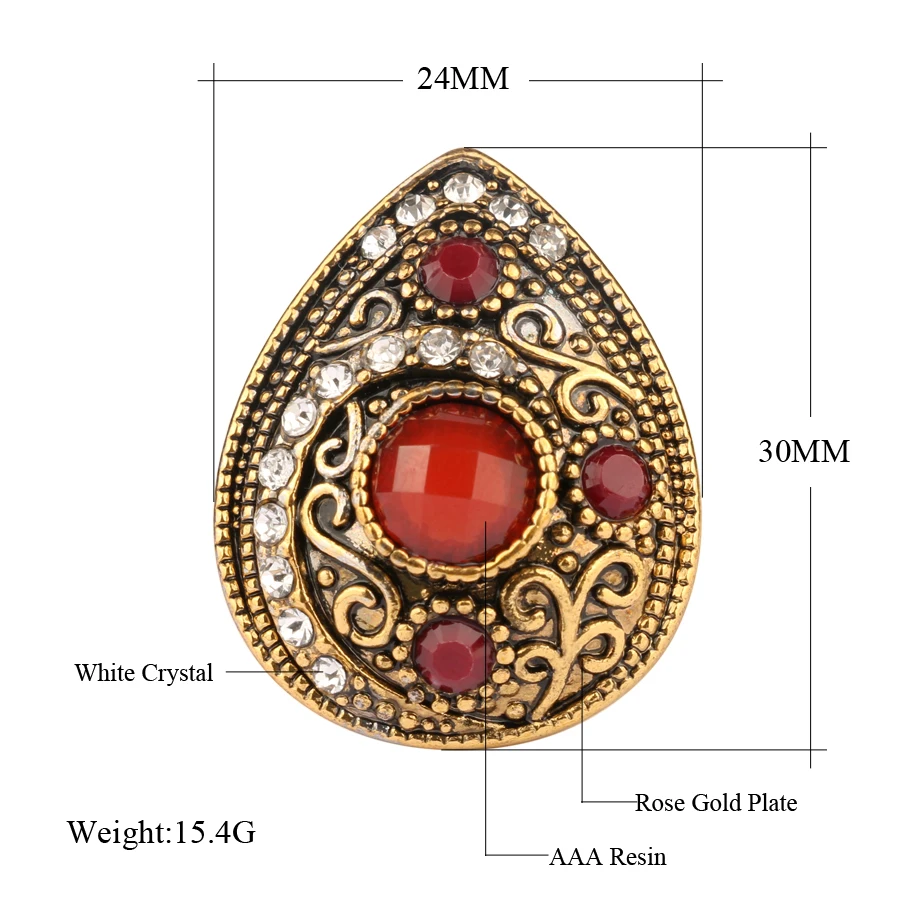 Из Индии большие кольца для женщин золотого цвета винтажные капли воды